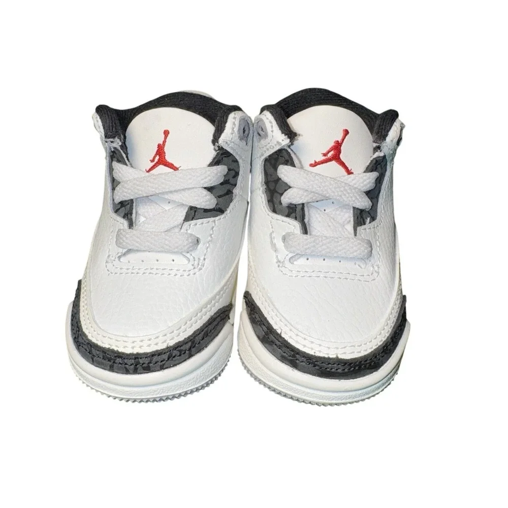 Air Jordan 3 Retro Summit White Fire Red Grey DM0968-106 Toddler Baby Size 2C